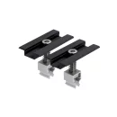 Schwarzes Flachdach- und Wand Montageset f&uuml;r 2 Module senkrechte Montage Photovoltaik Balkonkraftwerk Aufst&auml;nderungsdreiecke - 30mm