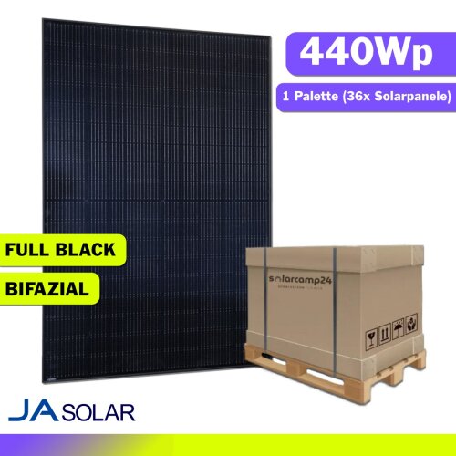 36x JA Solar 440 Wp Solarmodul JAM54D41/440Wp Bifaziales Full Black