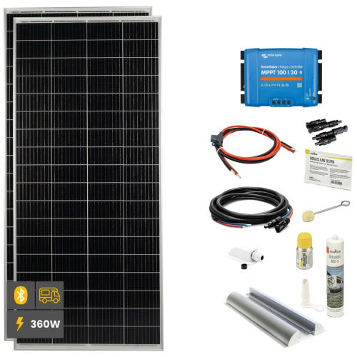 360 W SOLA Frame Mono HV Wohnmobil Komplettset weiß