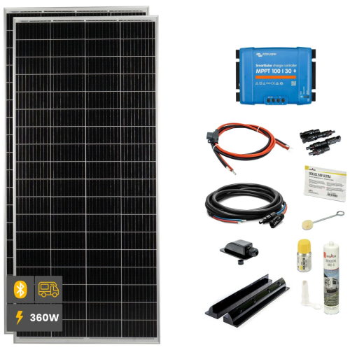 360 W SOLA Frame Mono HV Wohnmobil Komplettset schwarz