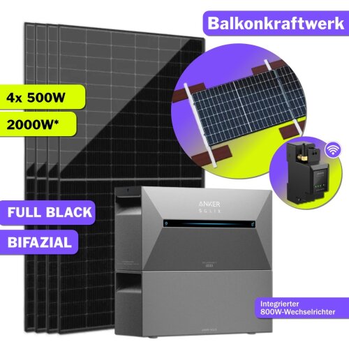 2000W Balkonkraftwerk Anker Solix Speicher 3.2kWh mit...