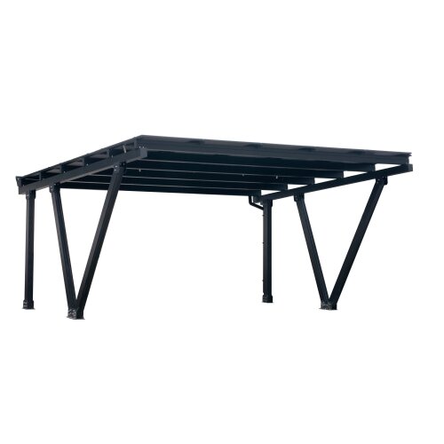 Solar Carport Doppelcarport N-Type Aluminium Bausatz RAL9004 (schwarz)