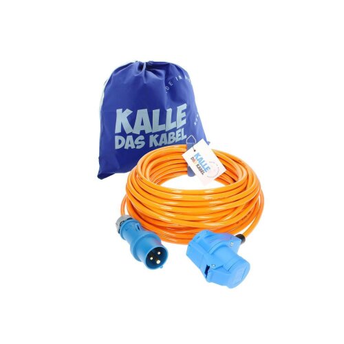 Kalle Verlängerungskabel CEE 230V 16A 2,5mm² Winkel Extreme Signal Orange IP44