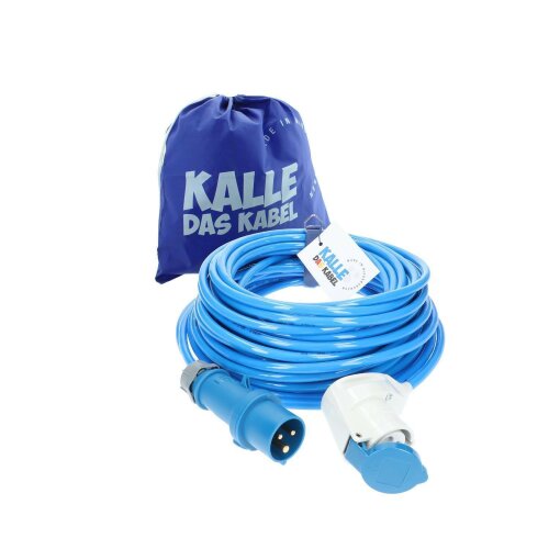 Kalle Verlängerungskabel CEE 230V 16A 2,5mm² Winkel Kompakt Extreme Blau IP44