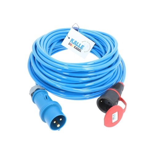 Kalle Adapterkabel CEE 230V 16A 2,5mm² auf Schuko Extreme Blau IP44
