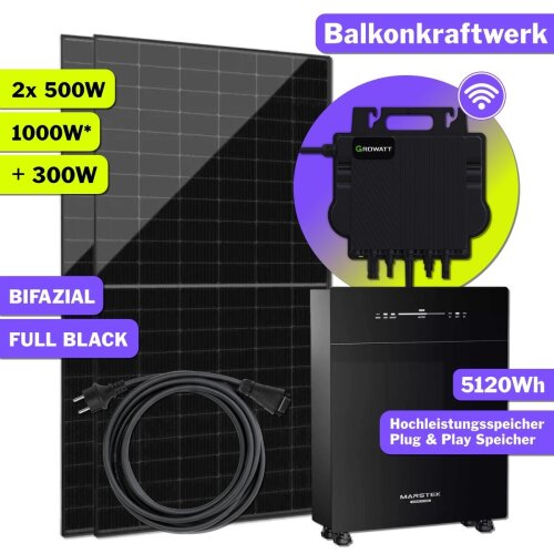 1000W Balkonkraftwerk mit Marstek Venus-E Wechselrichter...
