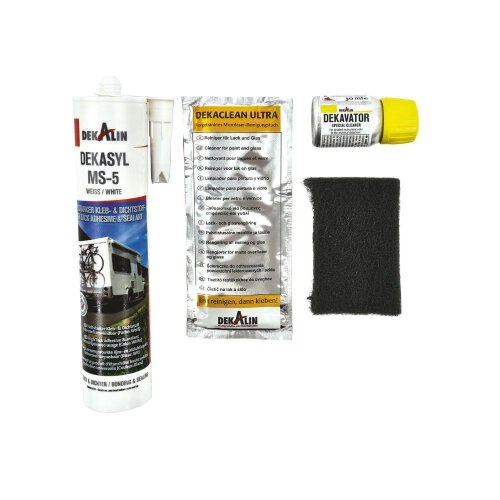 SOLARA FixPack Klebeset – Hochfestes Klebesystem für Solarmodule, Spoiler & Winkel, Schwarz, inkl. Kartusche, ideal für Wohnmobile & Boote