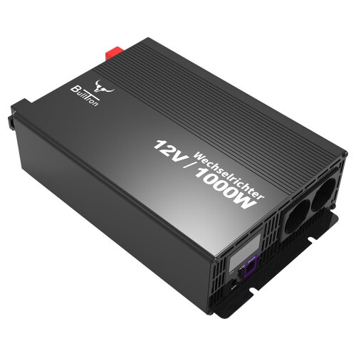 BullTron 12V / 1000W Wechselrichter Standard mit Display und Fernbedienung