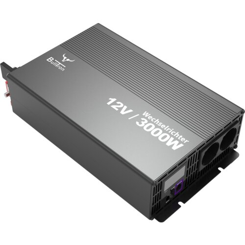 BullTron 12V / 3000W Wechselrichter Standard mit Display und Fernbedienung