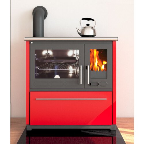 Plamen 850 Glas N – Roter Holzherd (linke Ausführung)