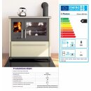 Plamen 850 Glas N &ndash; cremefarbener Holzherd (rechte Ausf&uuml;hrung)