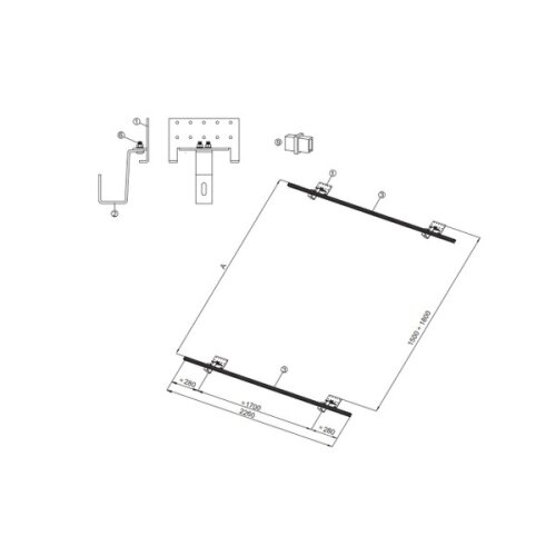 SUNEX Aufdach-Montageset Standard 25-60 Grad für 2x AMX 2,0